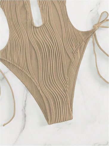 Verdusa Women's One Piece Cut Out Tie Side Halter Swimsuit Tie Backless Bathing Suit Swimwear in Saudi Arabia