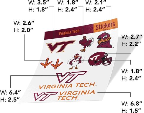 Desert Cactus Virginia Tech University Stickers Hokies VT Vinyl Decals Laptop Water Bottle Car Scrapbook (Type 2 C) in Saudi Arabia