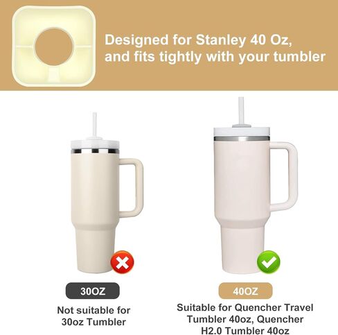 Snack Bowl with Cover for Stanley Cup 40 oz Tumbler with Handle Reusable Silicone Snack Tray, 3 Compartment Snack Platters for Stanley Cup Accessories Outdoor (off white) in Saudi Arabia