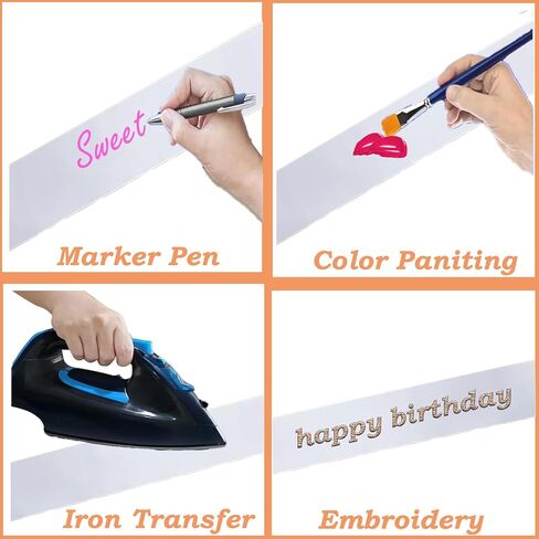 16 قطعة وشاح أبيض وشاح ساتان فارغ 2024 وشاح لتزيين المواكب العليا لحفلات التخرج وحفلات الزفاف لوازم ذاتية الصنع in Kuwait