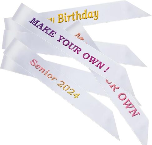 16 قطعة وشاح أبيض وشاح ساتان فارغ 2024 وشاح لتزيين المواكب العليا لحفلات التخرج وحفلات الزفاف لوازم ذاتية الصنع in Kuwait