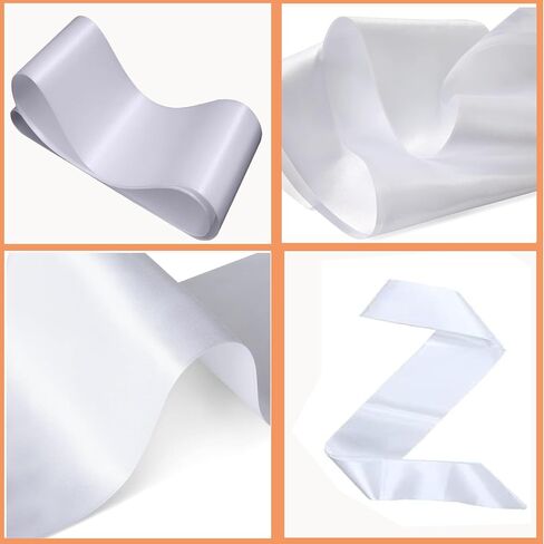 16 قطعة وشاح أبيض وشاح ساتان فارغ 2024 وشاح لتزيين المواكب العليا لحفلات التخرج وحفلات الزفاف لوازم ذاتية الصنع in Kuwait