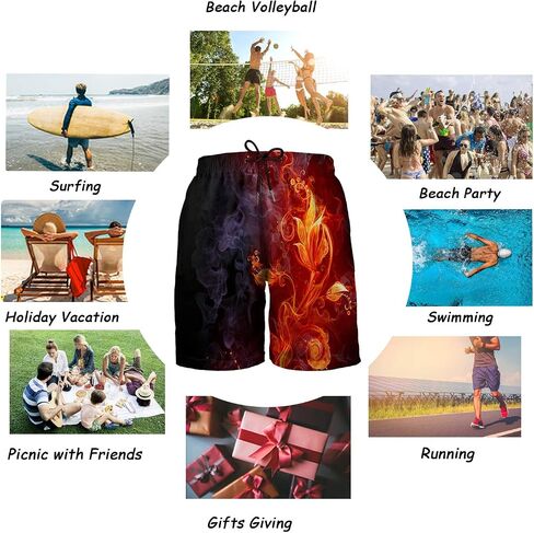 شورت Hgvoetty مطبوع ثلاثي الأبعاد للرجال، سروال سباحة كاجوال رائع، شورت شاطئ ملون مع جيوب in Saudi Arabia
