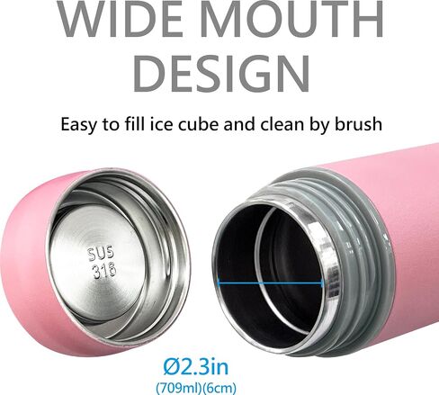 24 OZ 316 Stainless Steel Vacuum Insulated Water Bottle, Keep Cold and Hot, Seamless Cup Leak Proof And Wide Mouth, Sliver in Saudi Arabia
