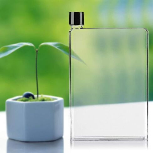 2PCS Flat Water Bottle, slim water bottle for purse, Leak Proof Slim Handbag Poket Drinking Bottle for Outdoor Sports Fitness Camping Hiking Cycling 750ml, 2*Transparent in Saudi Arabia