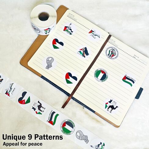 540Pcs Free Palestine Stickers Decal Palestinian Stickers Roll for Decoration Waterproof Vinyl Stickers for Phone, Laptops, Waterbottle, Cars, Bumper 1.58"×1.58" in Saudi Arabia