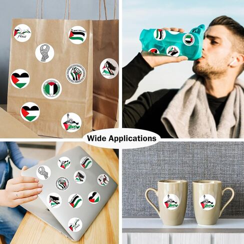 540Pcs Free Palestine Stickers Decal Palestinian Stickers Roll for Decoration Waterproof Vinyl Stickers for Phone, Laptops, Waterbottle, Cars, Bumper 1.58"×1.58" in Saudi Arabia