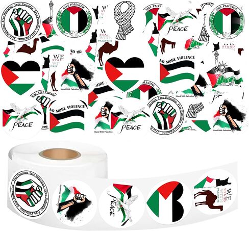 540Pcs Free Palestine Stickers Decal Palestinian Stickers Roll for Decoration Waterproof Vinyl Stickers for Phone, Laptops, Waterbottle, Cars, Bumper 1.58"×1.58" in Saudi Arabia