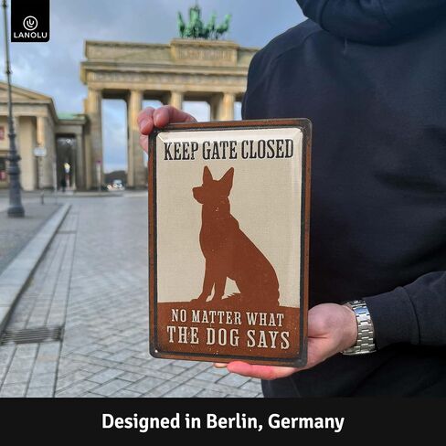 Keep Gate Closed Sign Dogs Vintage Tin Sign, Dogs Present On Property Sign, Dog in Yard Keep Gate Closed, Please Keep Gate Closed, Beware of Dog Signs for Fence, Funny, Metal 12x8" in Saudi Arabia