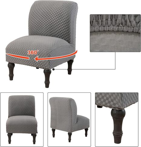 غطاء كرسي بدون ذراع من OKYUK، أغطية كراسي من قماش الجاكار الممتد، أغطية كراسي قابلة للإزالة وقابلة للغسل، أغطية كراسي بدون ذراع لكراسي مميزة لغرفة المعيشة، غطاء منزلق للكرسي (أخضر) in Kuwait