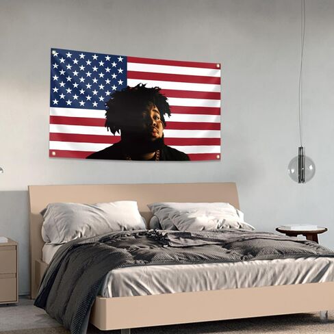 دائم المغني مغني الراب قضيب نسيج موجة العلم 3x5ft ملصق الألبوم، 4 الحلقات النحاسية راية الأعلام لشريط كلية النوم غرفة المعيشة غرفة بار ديكور in Kuwait