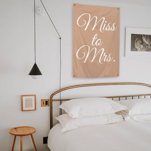 EmedZ Miss to Mrs Tapestry Room Aesthetics Tapestry 2x3 Feet Funny Poster Tapestry For Room Wall Decor Poster With Brass Grommets Room Decor,Outdoor,Gift in Saudi Arabia