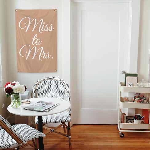 EmedZ Miss to Mrs Tapestry Room Aesthetics Tapestry 2x3 Feet Funny Poster Tapestry For Room Wall Decor Poster With Brass Grommets Room Decor,Outdoor,Gift in Saudi Arabia