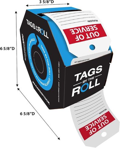 Accuform 100 علامة "خارج الخدمة" من The-Roll، صناعة أمريكية، PF-Cardstock 6.25 بوصة × 3 بوصة، أحمر/أسود على أبيض، TAR714 in Saudi Arabia