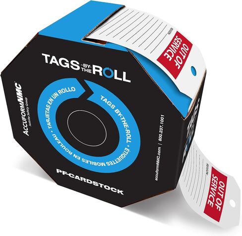 Accuform 100 علامة "خارج الخدمة" من The-Roll، صناعة أمريكية، PF-Cardstock 6.25 بوصة × 3 بوصة، أحمر/أسود على أبيض، TAR714 in Saudi Arabia
