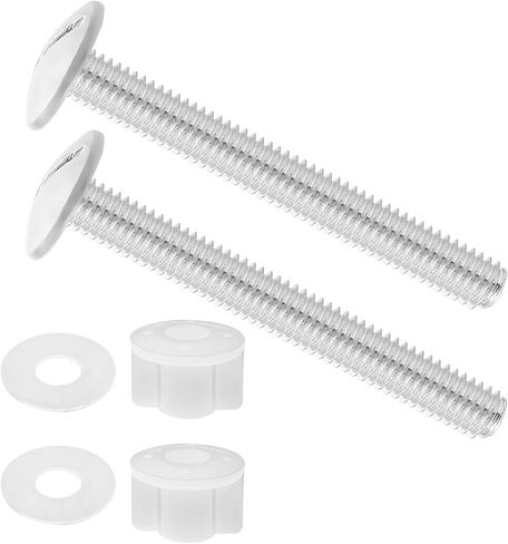 2pcs Universal Silver Toilet Seat Bolt, Stainless Steel Toilet Seat Bolts Screws Set Heavy Duty Toilet Seat Accessories Bathroom Replacement Parts with Nuts Washers Gaskets in Saudi Arabia