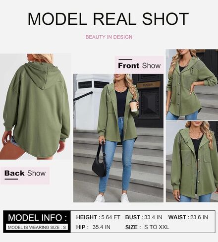 SHEWIN Womens Sweatshirt Casual Hoodies for Women 2024 Long Sleeve Tops Jacket Coats in Saudi Arabia