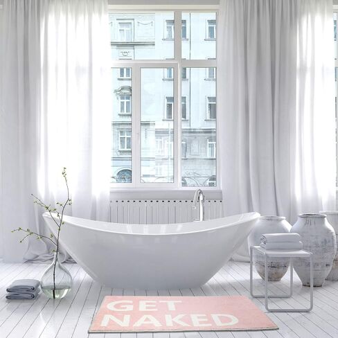 Boao Get Naked Bath Mat Pink Bathroom Rugs Cute Non Slip Bathroom Mats Absorbent Aesthetic Rug Funny Shower Bathroom Accessories Machine Washable Pink Bathroom Decor for Home Floor Tub, 32 x 20 Inch in Saudi Arabia