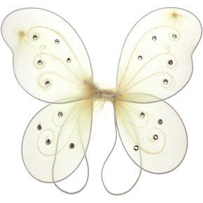 Homeford Organza Nylon Butterfly Wings with Glitters, Kids Size, 12-Inch, Black