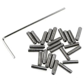 25pcs 4-40 x 3/8" Allen Head Hex Hexagon Socket Set Screws Stainless Steel Cup Point Grub Screw Set Bolt with 1 Piece Hex Key Wrench