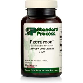 Standard Process Protefood -Whole Food RNA Supplement, Bone Health, Metabolism and Immune Support with Organic Carrot, Choline, Wheat Germ, Amino Acid, Calcium, Protein - 90 Capsules
