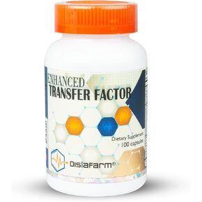 Transfer Factor Enhanced, 100 Natural Capsules, Immune Support - Transfer Factor from Cow Colostrum, Egg Yolk & Special Blend of Mushrooms