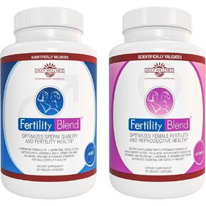One Month Supply Each-FERTILITY BLEND Supplement for MEN (60 Tablets) and FERTILITY BLEND Supplement for WOMEN (90 Tablets).by The Daily Wellness Co.