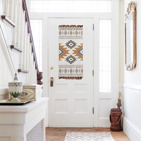Southwest Geometric Door Curtains & Drapes for Door Window,Short Small 25"x40" Rod Pocket Kitchen Sliding French Front Back Patio Glass Slider Door Curtain Panel,Rustic Boho Native American Tribal