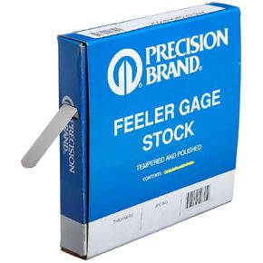 Precision Brand 19125 Steel Thickness Feeler Gage Coil, 0.001" Thickness, 1/2" Width, 25' Length