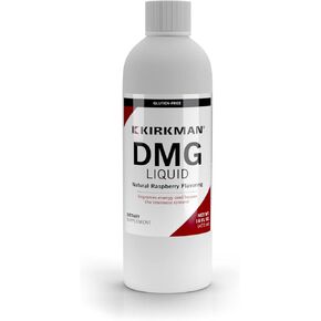 Kirkman – DMG (Dimethylglycine) Liquid –– 480 ml–16 oz Liquid –– Free of Common allergens –– Gluten–Casein Free –– Tested for More than 950 Environmental Contaminants