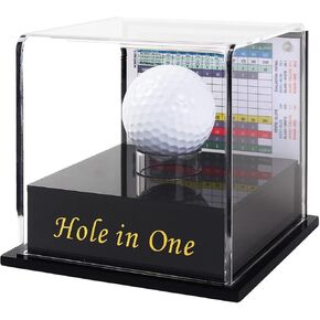 Golf Ball Display Case for Hole in One Ball with Scorecard Display, Golf Gifts, Accessories for Men and Women (Content: Hole in One)