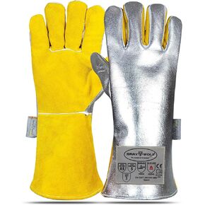 SpecxArmor® Graywolf® Kevlar Aluminized Heat Resistant Welding Glove/Large/1472°F │Fire Gloves│Kevlar Gloves│High Heat Gloves │Foundry Gloves │