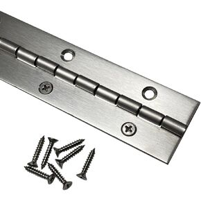 HEAVY DUTY 1.5" x 48" Stainless Steel Piano Hinge - .060" Thick - ¾" S.S. Screws Included