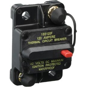 Bussmann BP/CB185-120 Waterproof High Amp Flush Mount Type III (3) Circuit Breaker (120 Amp), 1 Pack