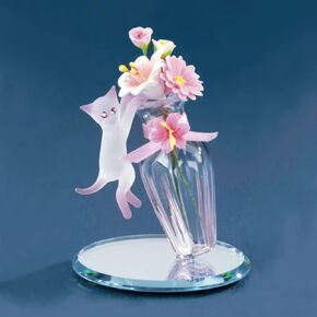 Cat & Vase Figurine