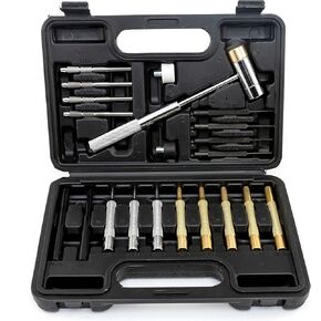 مجموعة NEIKO 02640A Gunsmith Punch Set 21 قطعة، فولاذ الفاناديوم الكروم، اللكمات البلاستيكية والنحاسية، المطاط، النايلون، رؤوس المطرقة النحاسية والفولاذية، اللكمات المبتدئة ذات النهاية المجوفة، مجموعة اللكمات الإصلاحية، مزيل الدبوس in Kuwait