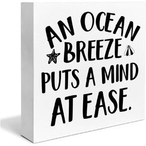 Beach Quotes Wooden Box Sign Beach House Decor Beach Definition Square Wood Sign Desk Decoration Coastal Wood Block Plaque Box Sign for Shelf Home 5 x 5 Inches