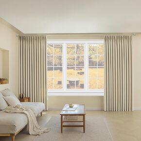 MUMFAS Navy Blue Pinch Pleat Curtain 84" W x 96" L Solid Thermal Insulated 95% Blackout Extra Wide Patio Door Curtain Panel Drape for Traverse Rod and Track with Tieback, (One Panel)