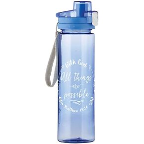 Religious With God All Things Are Possible Matthew 19:26 Water Bottle, 24 Ounce