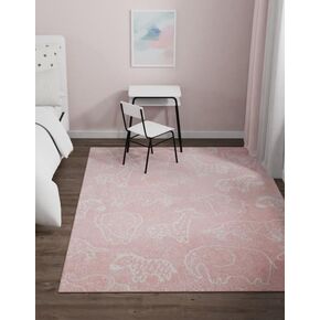 Unique Loom Whimsy Collection Area Rug (Rectangular 5' 3" x 8' 0", Pink/ Ivory)