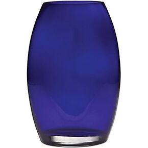 Barski - Handmade Glass - Oval Shaped vase - Cobalt - 12" H (12 Inches High) Made in Europe