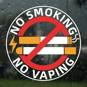 4pcs No Smoking Sign, 6x6 inch No Smoking Sticker Decal Vinyl Waterproof No Vaping Sign Warning Signs for Business Office Restaurants Home Car School Hotel Outdoor Indoor