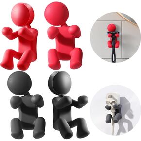 4-Pcs Silicone Razor Hook,Self-adhesion Wall Hook,Multifunction Kitchen and Bathroom hook,for Keys, toothbrush and etc Clip & Hanging,Home Dorm Room Essentials（Red and grey）Fun Gifts for best friend