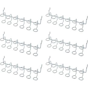 9 * 2 * 1.77 بوصة 6 قطع من أدوات Pegboard الفضية منظم أدوات لوحة ربط الحديد ملحقات Pegboard لمتجر السوبر ماركت والمستودع وغرفة تخزين منضدة العمل in Kuwait