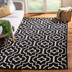 SAFAVIEH Montauk Collection Runner Rug - 2'3" x 7', Black & Ivory, Handmade Cotton, Ideal for High Traffic Areas in Living Room, Bedroom (MTK722D)