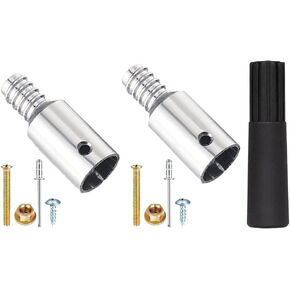 Threaded Tip Replacement - Ultra Threaded Tip Repair Kit - Window Squeegee Adaptor-Metal Threaded Handle Tips for 1" Wood or Metal Poles-3 PC