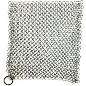 Chain Mail Scrubber by Crisbee - 316 Stainless Steel - Rust Resistant - Perfect for Cast Iron and Carbon Steel Cookware by Crisbee
