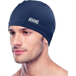 Aegend Fabric Swim Cap, Silicone Waterproof Layer - Breathable Cloth Swimming Cap, Keep Hair Dry with Hight Elasticity for Women Men Youth Kids, 2 Sizes to Choose