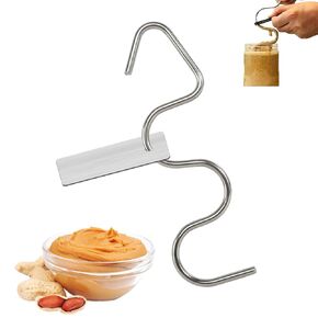 Oueszora Peanut Butter Stirrer Stainless Steel Nut Butter Stirrer peanut butter mixer peanut butter stirrer tool with lid for peanut butter, jam