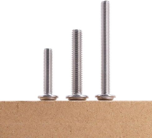 M3-0.5 x 6mm (100 pcs) Pan Washer Head Phillps Drive Machine Screws, Cross Recessed Machine Screws with Round Washer Head, 304 Stainless Steel 18/8, PWM Screws in Kuwait